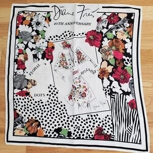 Diane Freis Vintage 1988 10th Anniversary Scarf